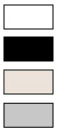 color swatches: white, black, bisque & stainless steel