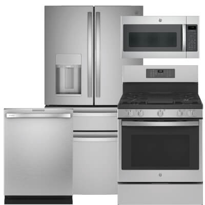 Ge Profile 4 Pc Pkg Pvd28bynfs G 27 6 Cu Ft 4 French Door Refrigerator Gas Range Microwave Dishwasher Warners Stellian